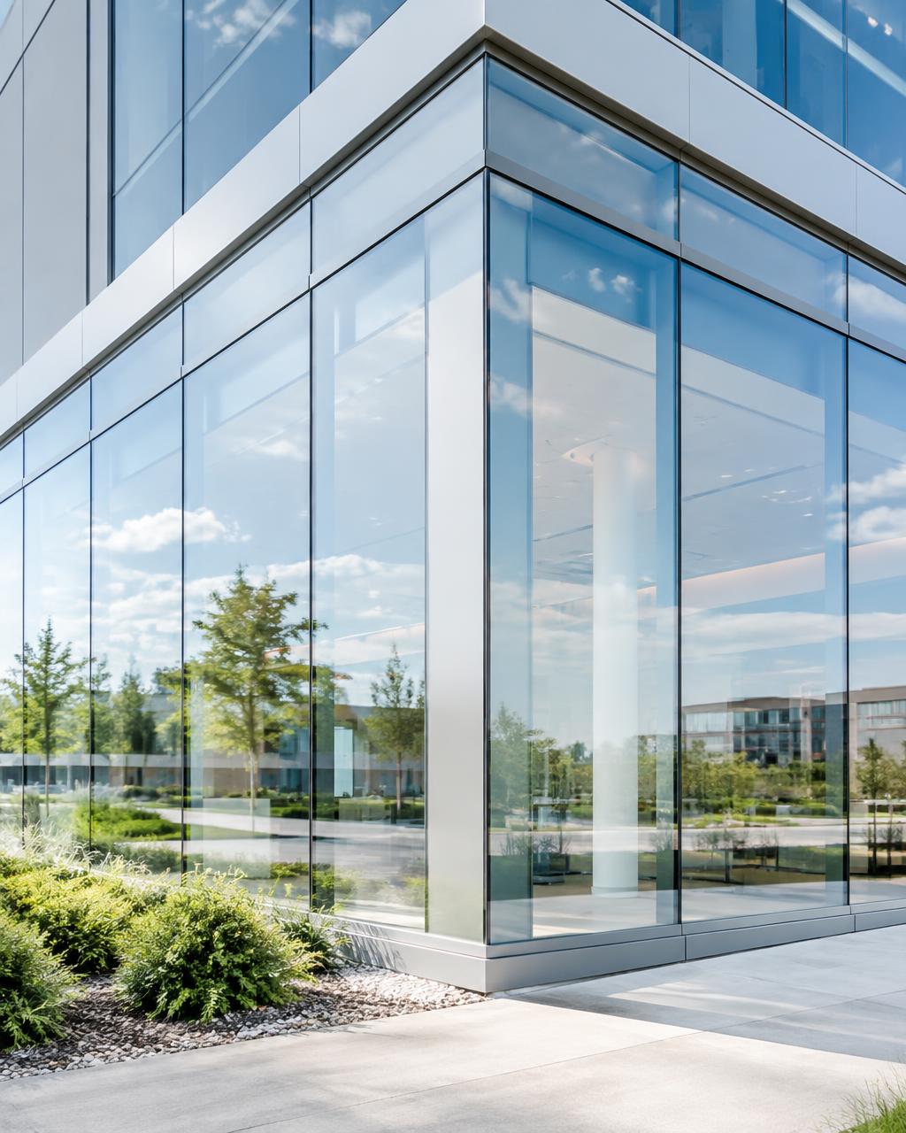 Isolatieglas in een moderne gevel