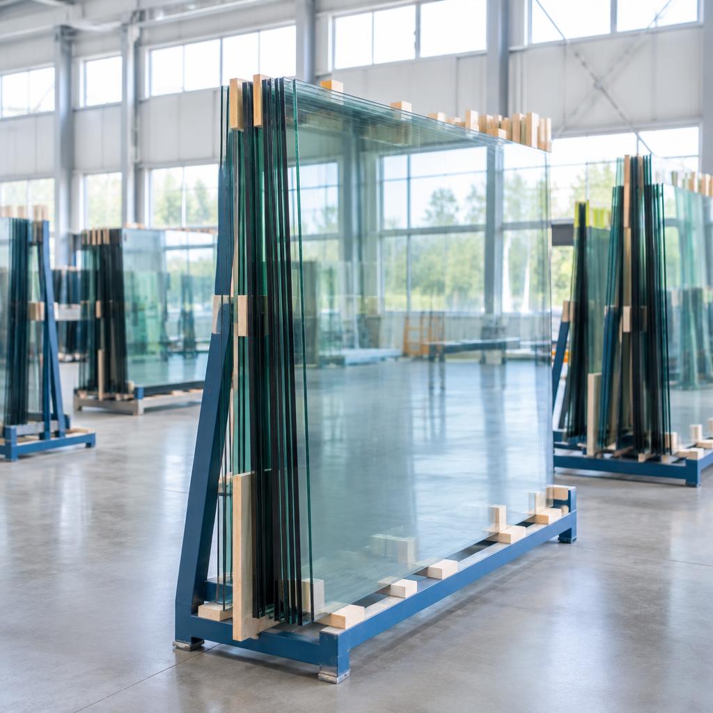 Isolatieglas op magazijnstellingen